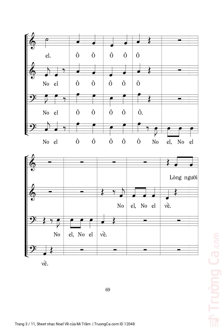 Page 3 of Sheet music PDF Noel Về - Mi Trầm