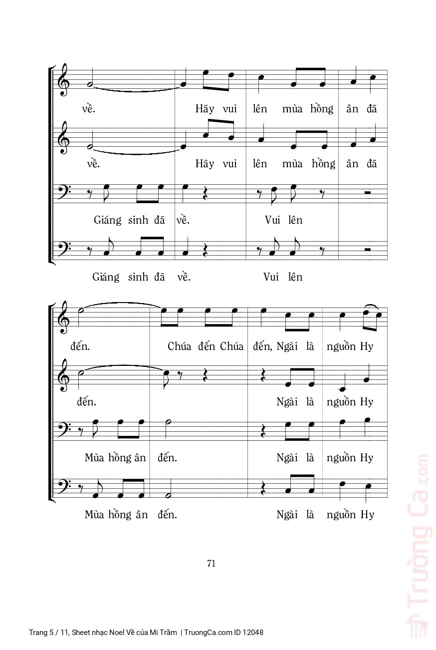 Page 5 of Sheet music PDF Noel Về - Mi Trầm