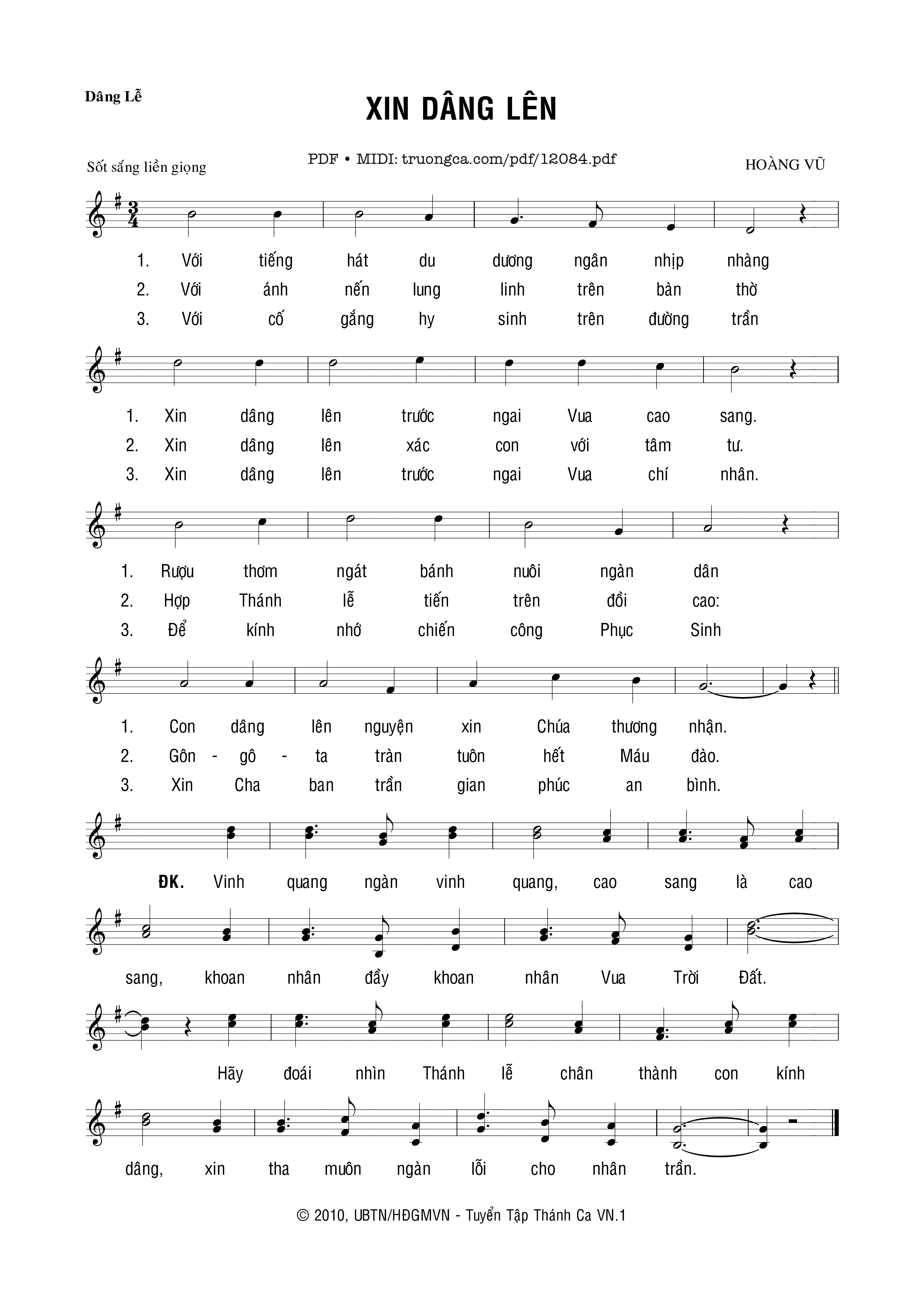 Xin Dâng Lên - Hoàng Vũ