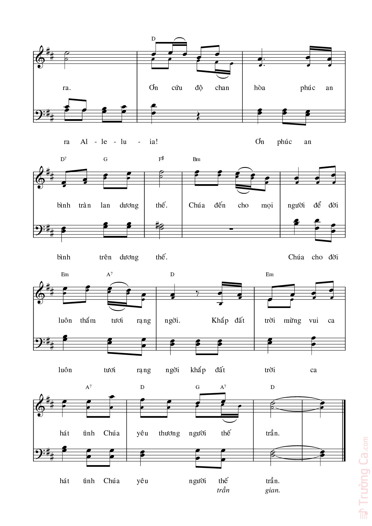 Page 2 of Sheet music PDF Chúa đã đến - Thái Nguyên