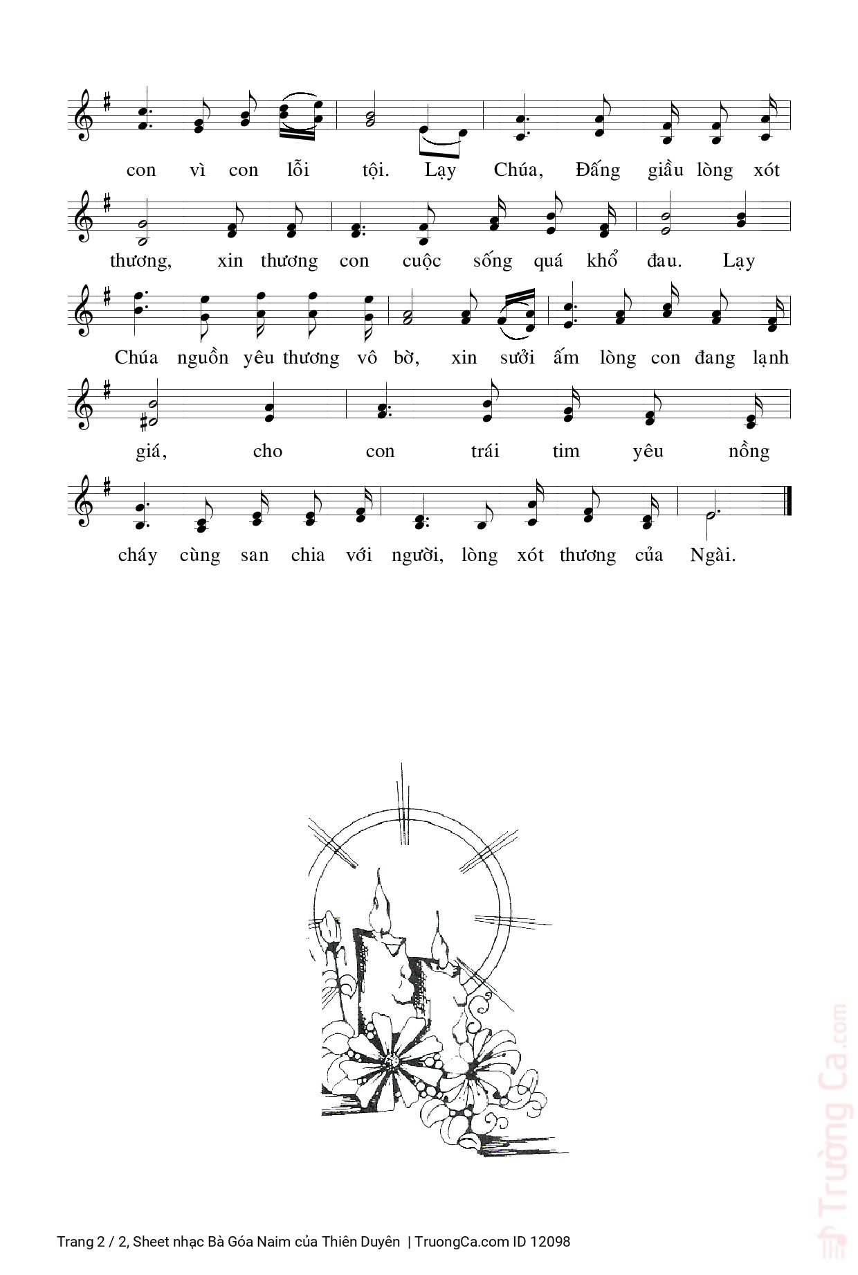 Page 2 of Sheet music PDF Bà Góa Naim - Thiên Duyên