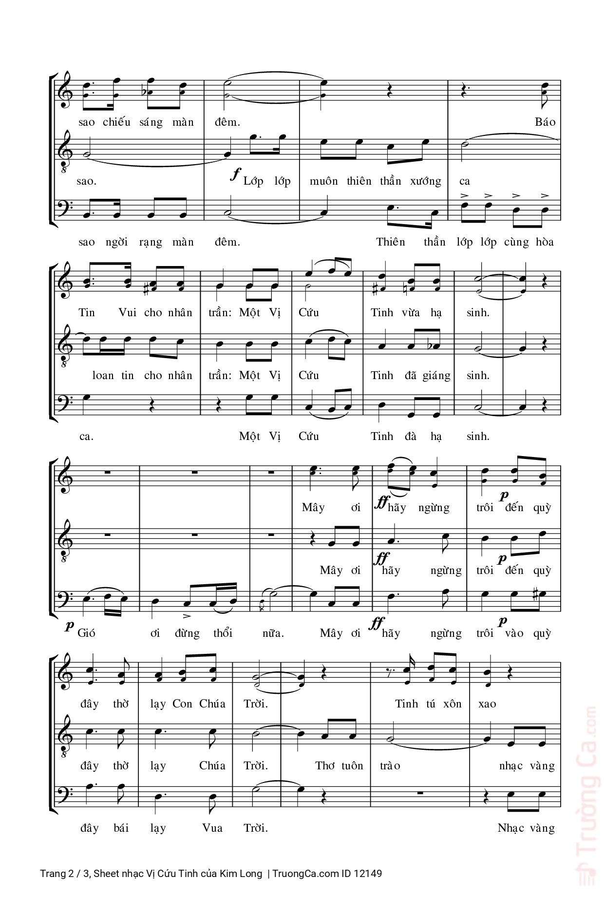 Page 2 of Sheet music PDF Vị Cứu Tinh - Kim Long