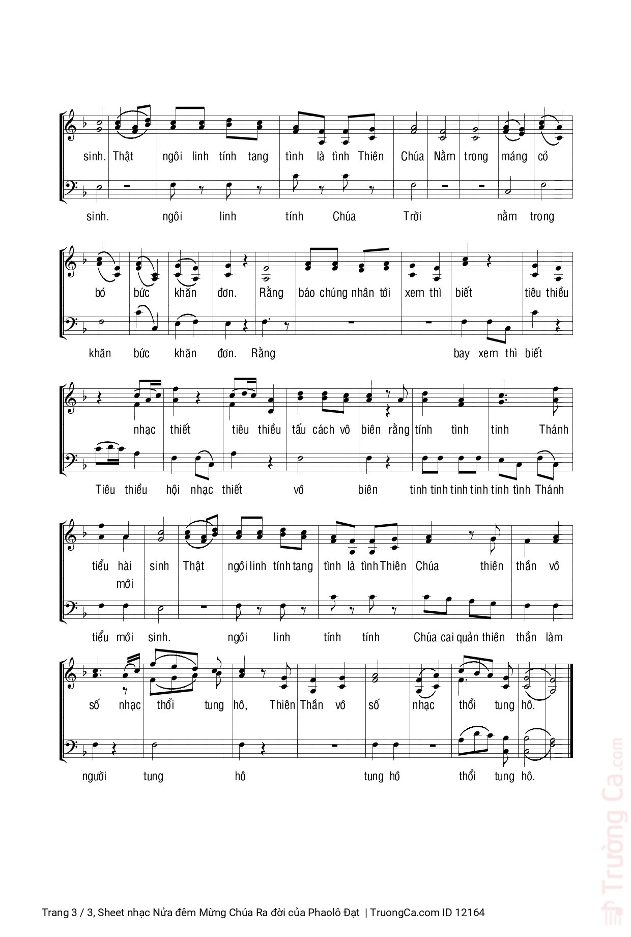 Page 3 of Sheet music PDF Nửa đêm Mừng Chúa Ra đời - Phaolô Đạt