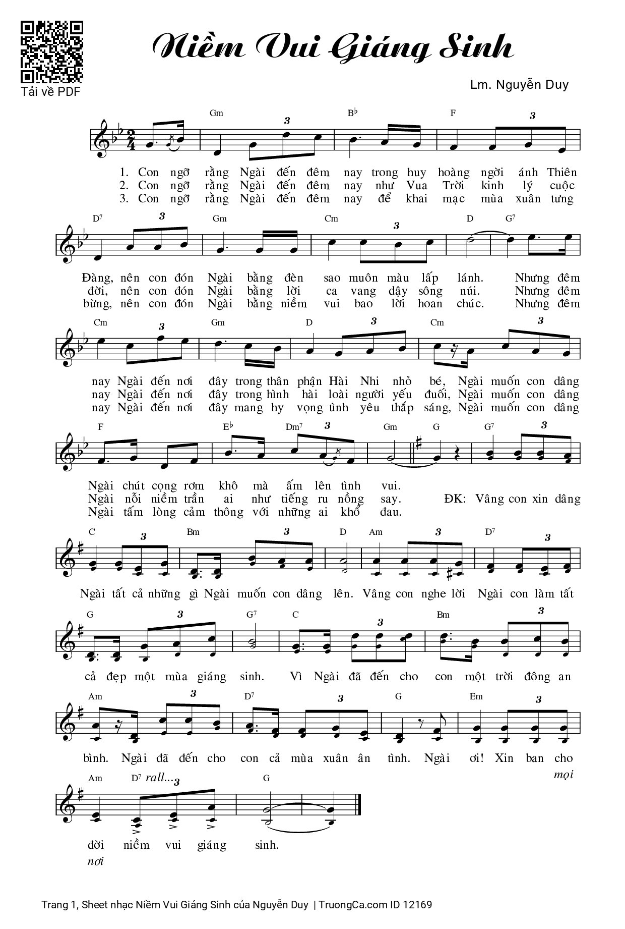 Sheet PDF of Niềm Vui Giáng Sinh