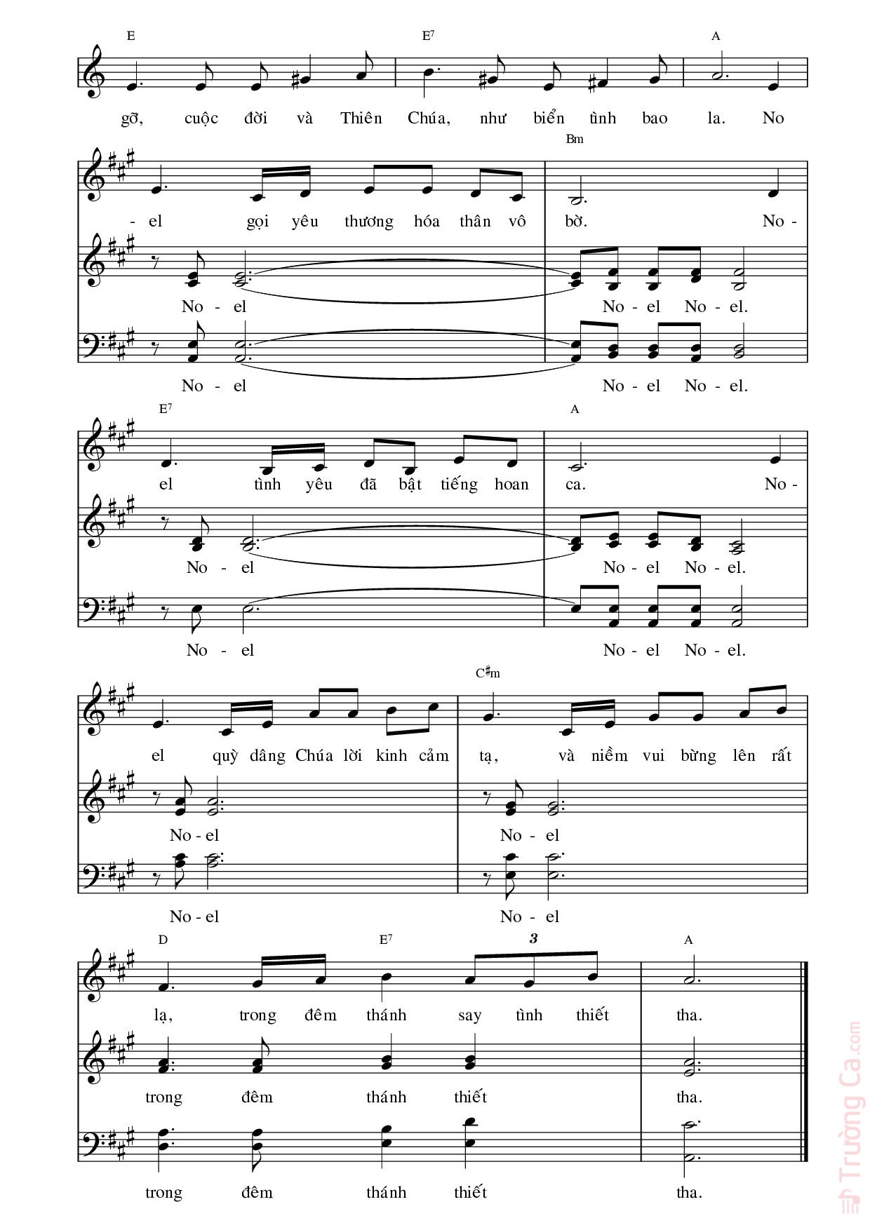 Page 2 of Sheet music PDF Xanh Trời Noel - Nguyễn Duy