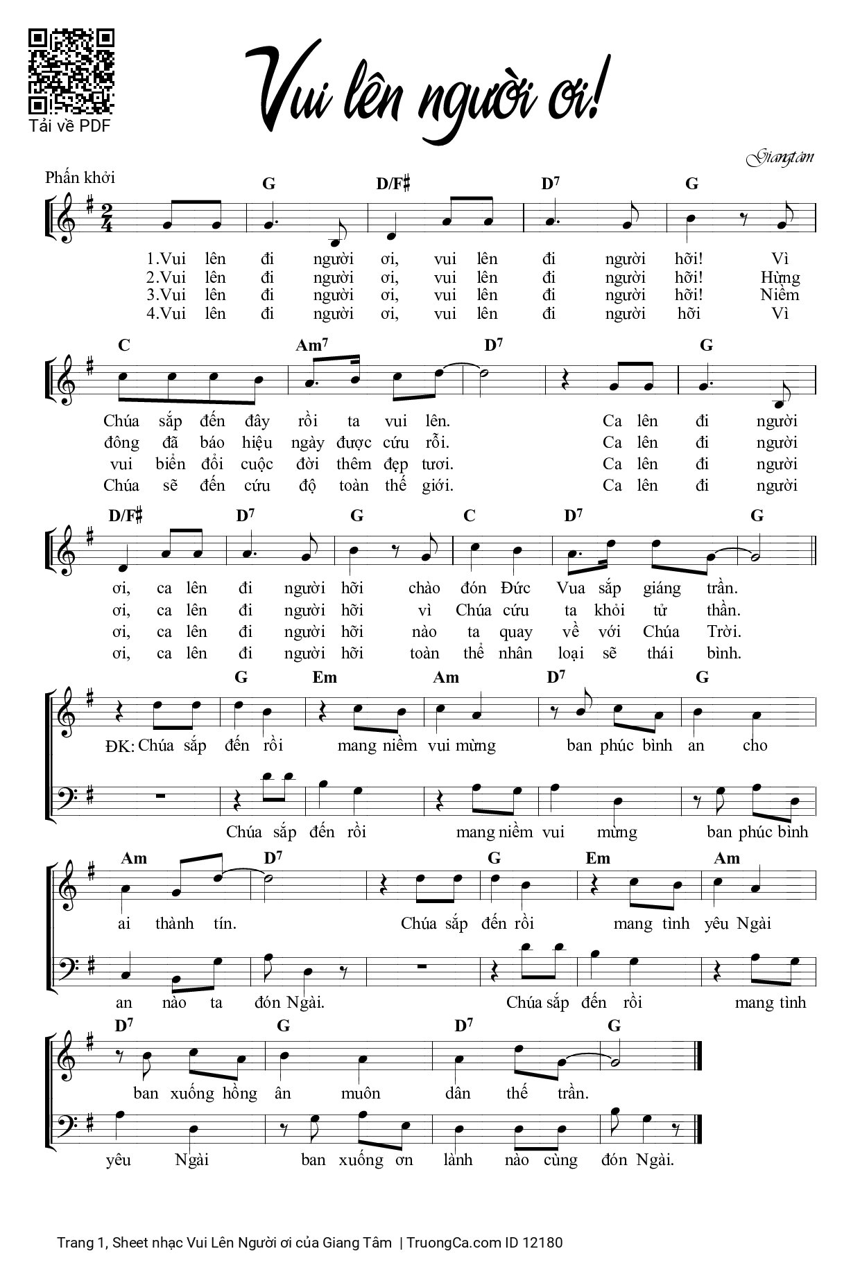 Sheet PDF of Vui Lên Người ơi