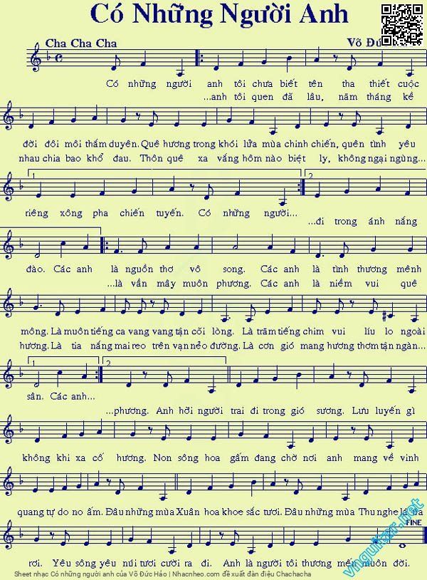 Page 1 of Sheet music PDF Có những người anh - Võ Đức Hảo