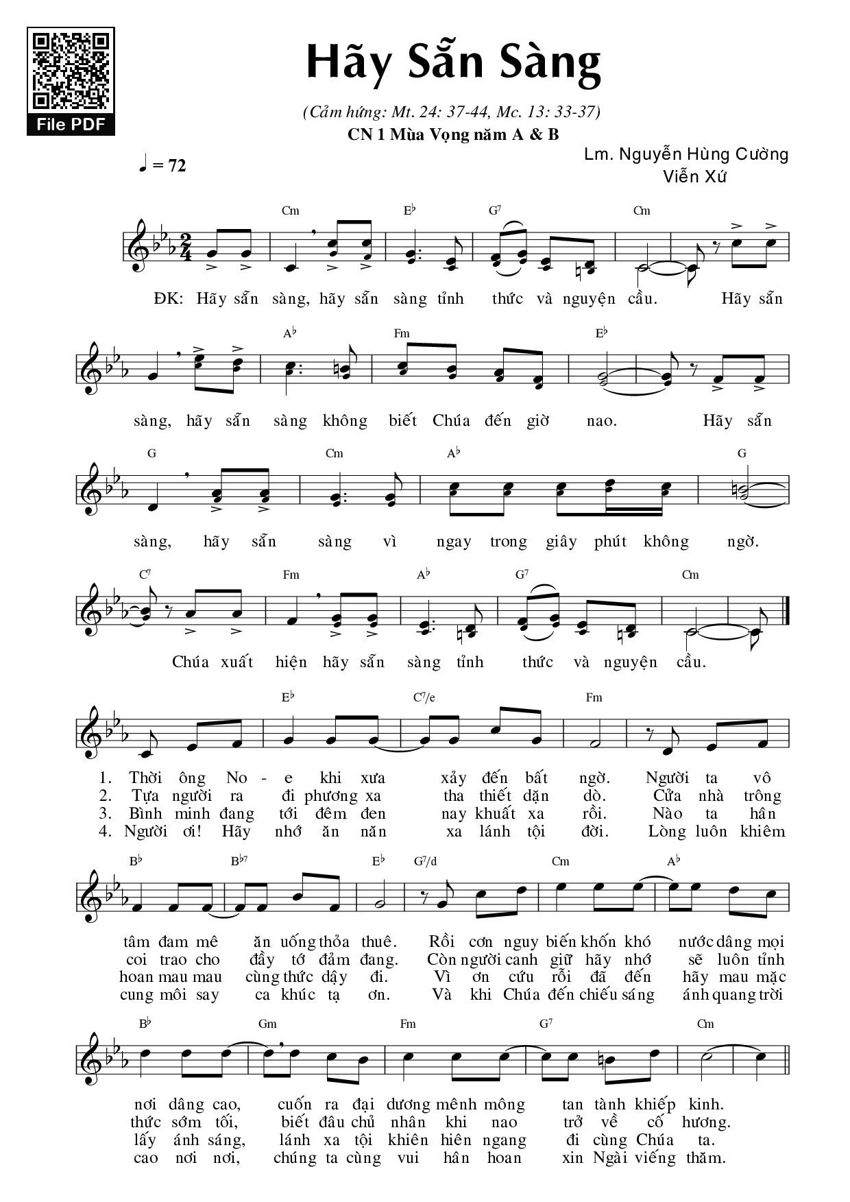 Sheet PDF of Hãy Sẵn Sàng