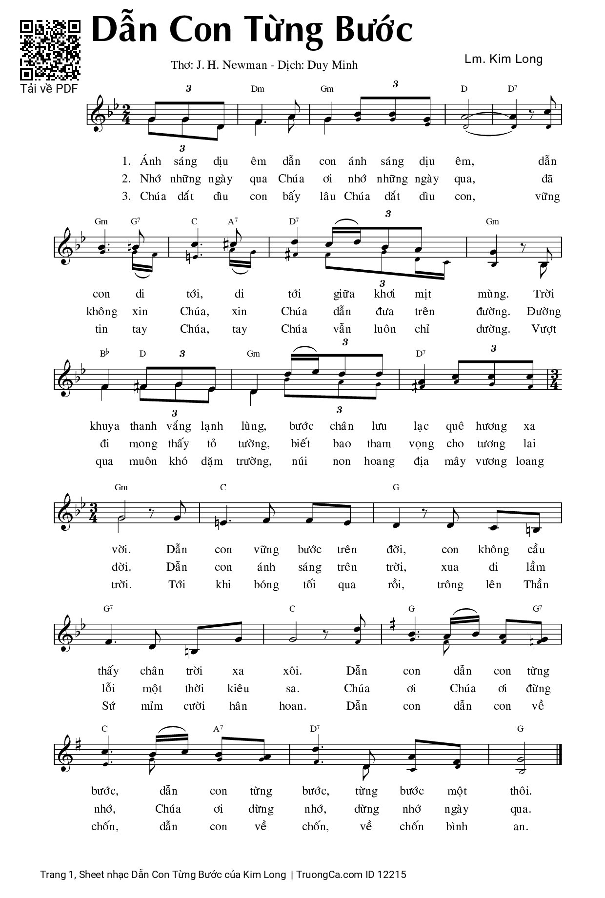 Sheet PDF of Dẫn Con Từng Bước