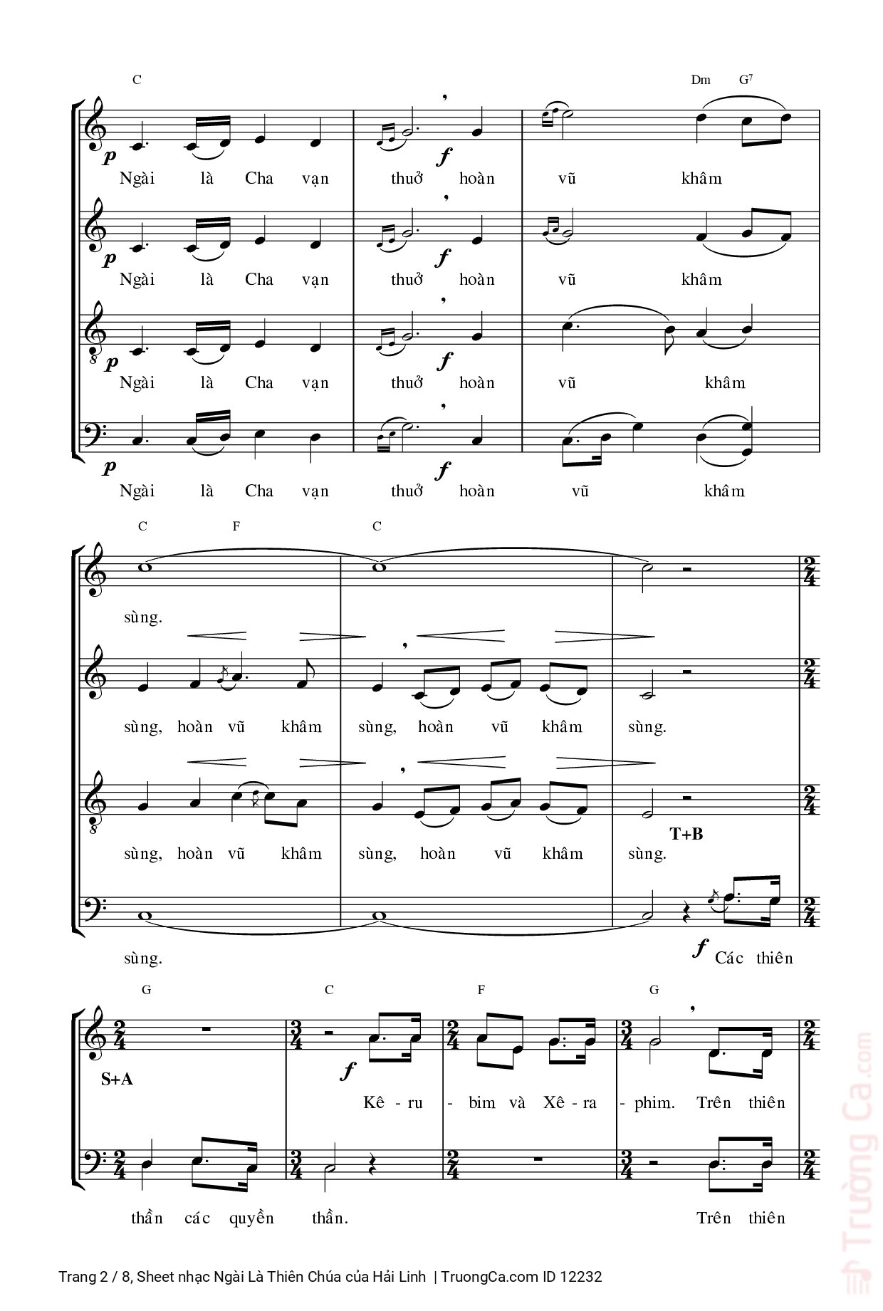 Page 2 of Sheet music PDF Ngài Là Thiên Chúa - Hải Linh