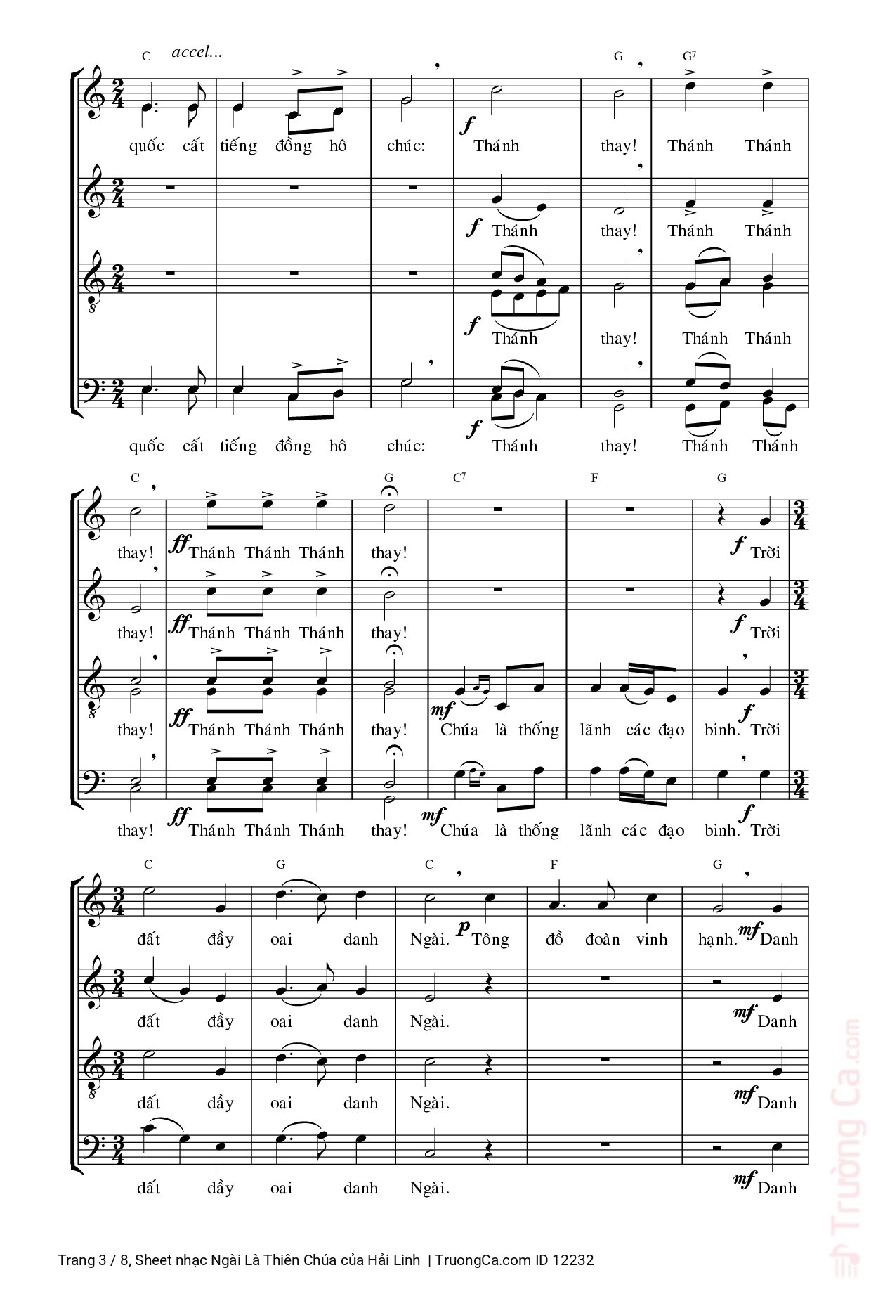 Page 3 of Sheet music PDF Ngài Là Thiên Chúa - Hải Linh
