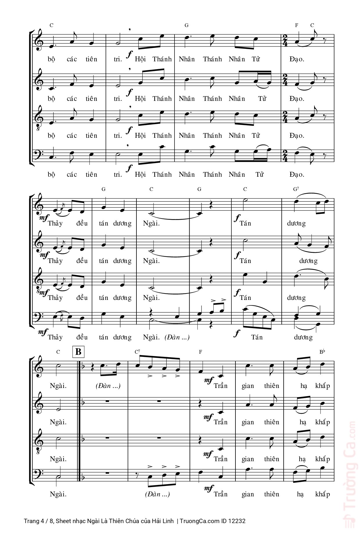 Page 4 of Sheet music PDF Ngài Là Thiên Chúa - Hải Linh