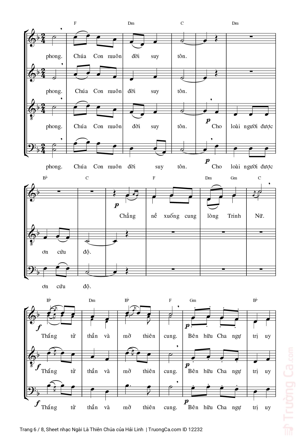 Page 6 of Sheet music PDF Ngài Là Thiên Chúa - Hải Linh