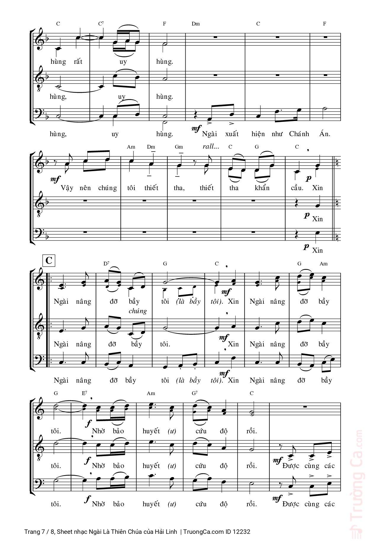 Page 7 of Sheet music PDF Ngài Là Thiên Chúa - Hải Linh