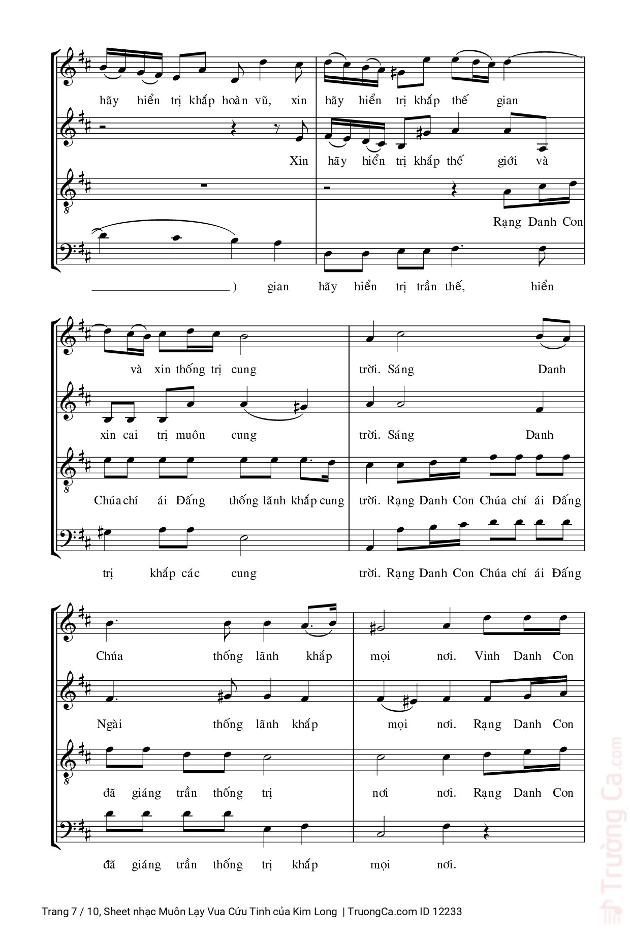 Page 7 of Sheet music PDF Muôn Lạy Vua Cứu Tinh - Kim Long