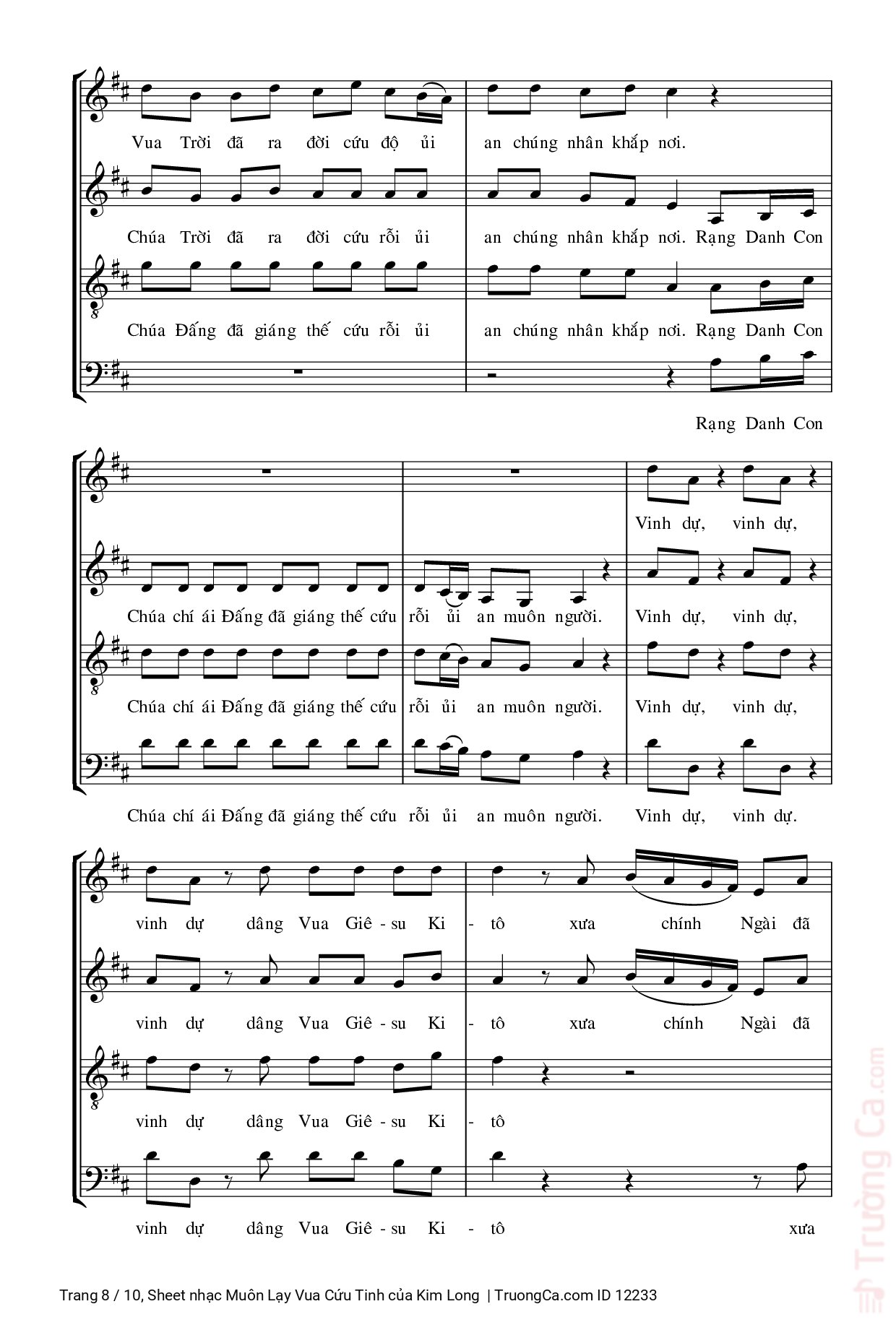 Page 8 of Sheet music PDF Muôn Lạy Vua Cứu Tinh - Kim Long