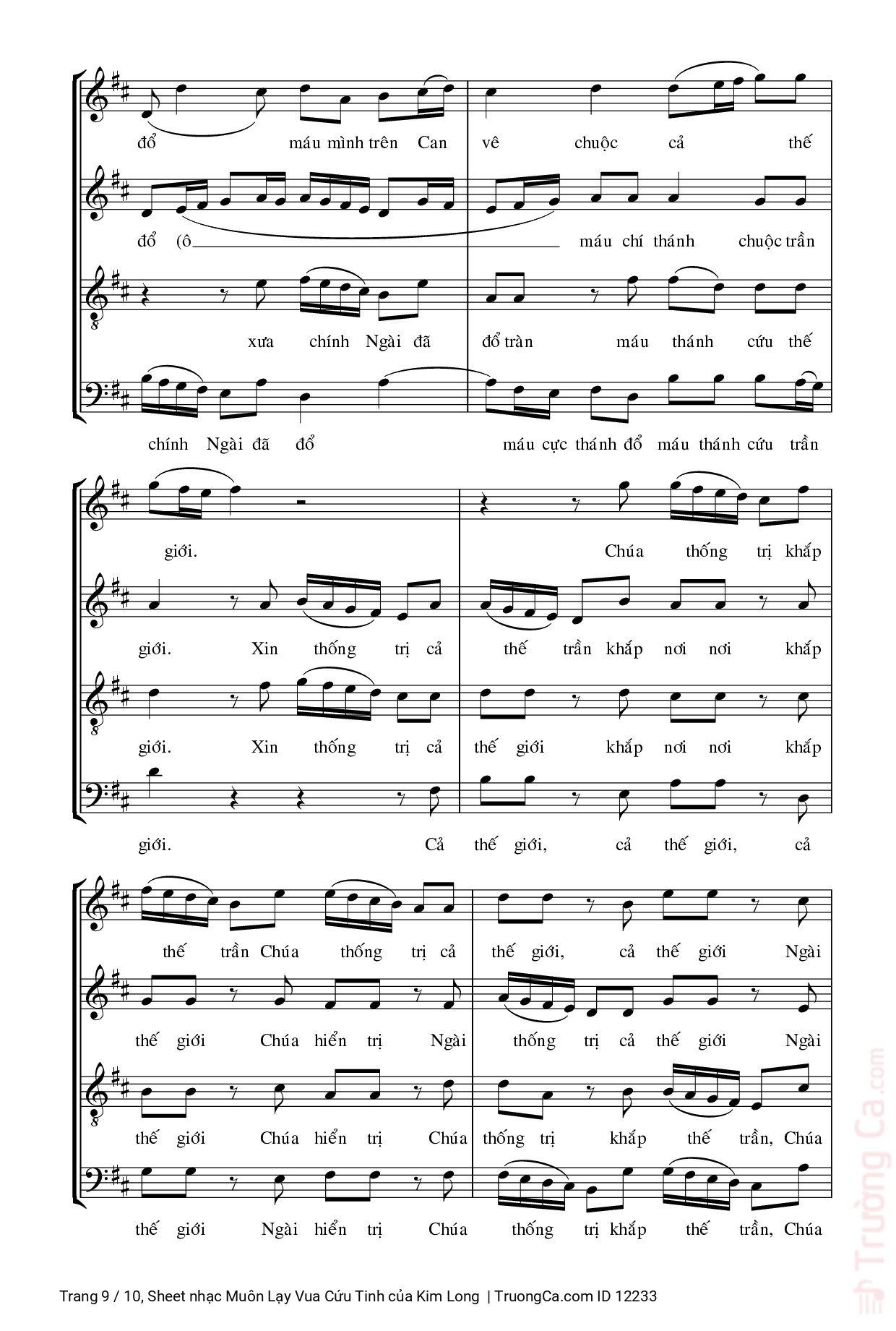 Page 9 of Sheet music PDF Muôn Lạy Vua Cứu Tinh - Kim Long