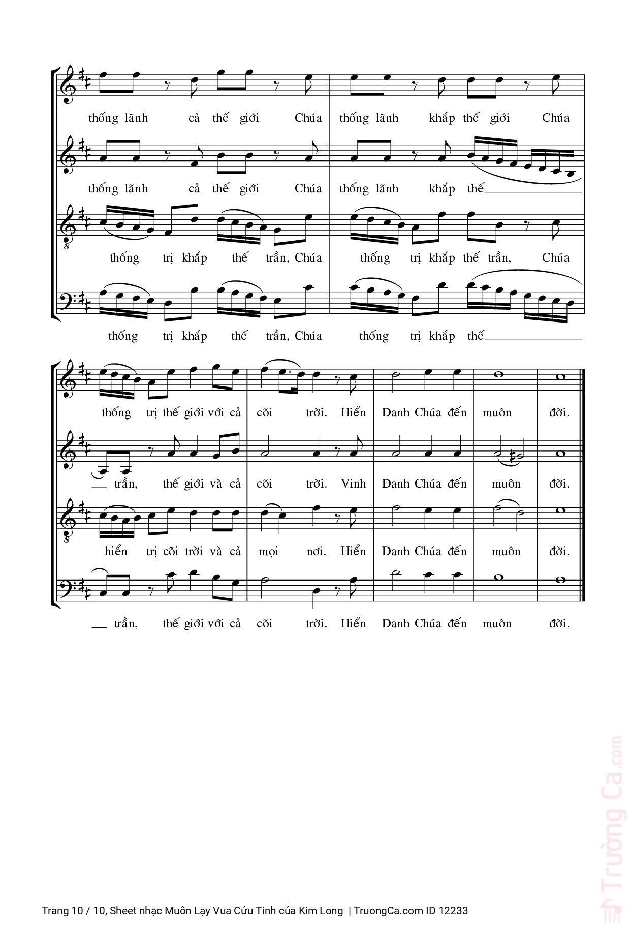 Page 10 of Sheet music PDF Muôn Lạy Vua Cứu Tinh - Kim Long