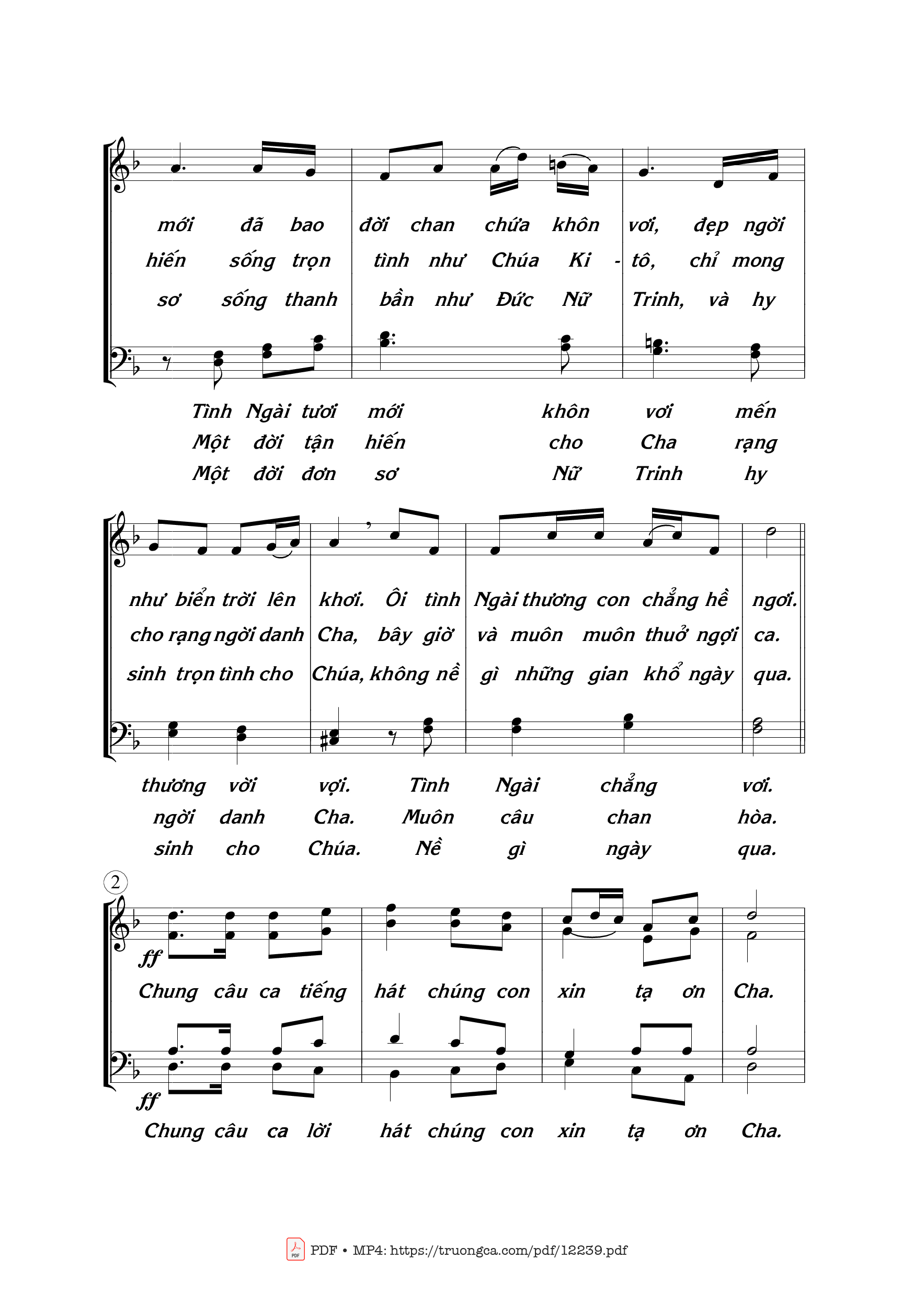 Lạy Thiên Chúa là Cha Ngài yêu thương con từ muôn ngàn đời, Trang 2