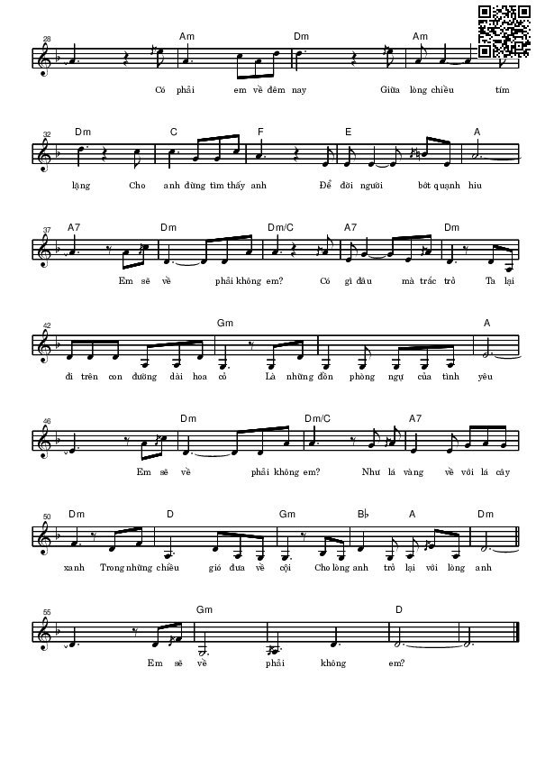 Page 2 of Sheet music PDF Có phải em về đêm nay - Võ Tá Hân