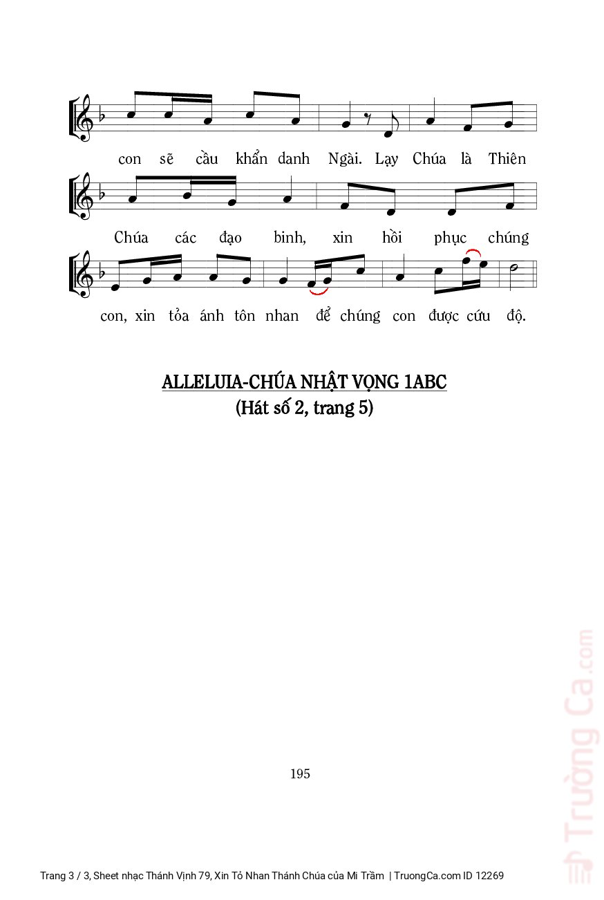 Page 3 of Sheet music PDF Thánh Vịnh 79, Xin Tỏ Nhan Thánh Chúa - Mi Trầm
