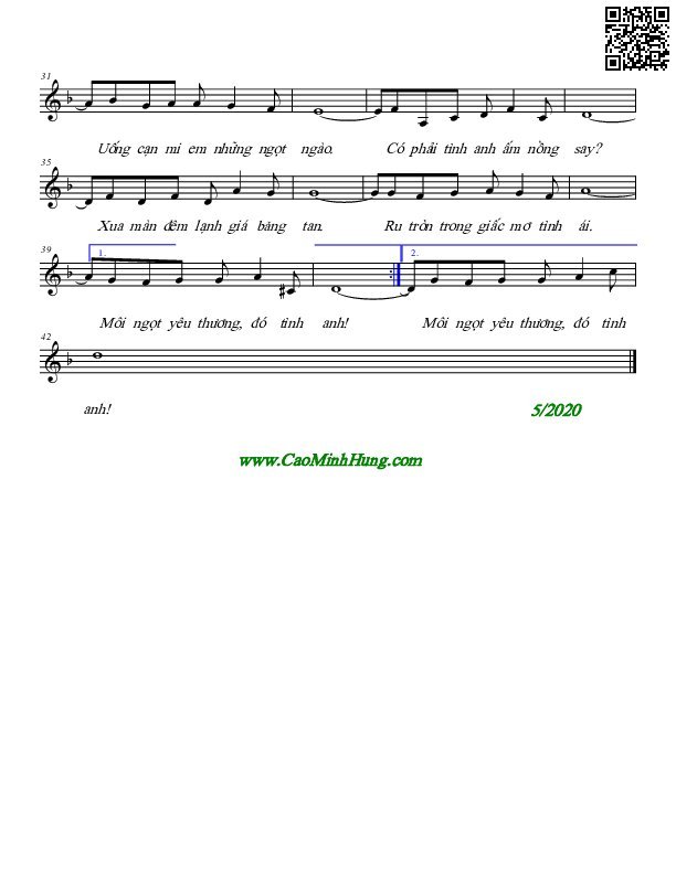 Page 2 of Sheet music PDF Có phải tình anh - Cao Minh Hưng