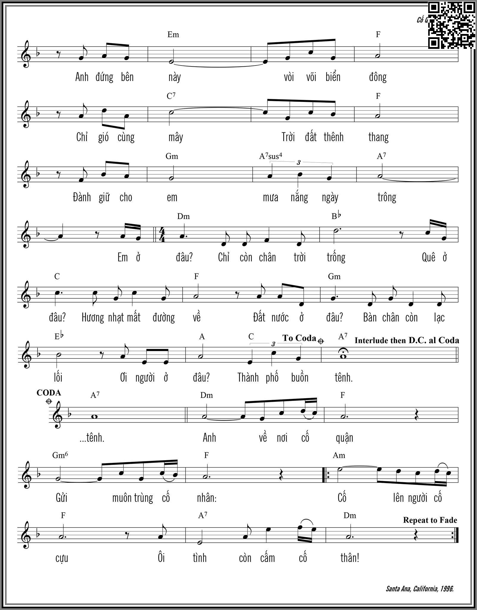 Page 2 of Sheet music PDF Cố quận - Trần Duy Đức