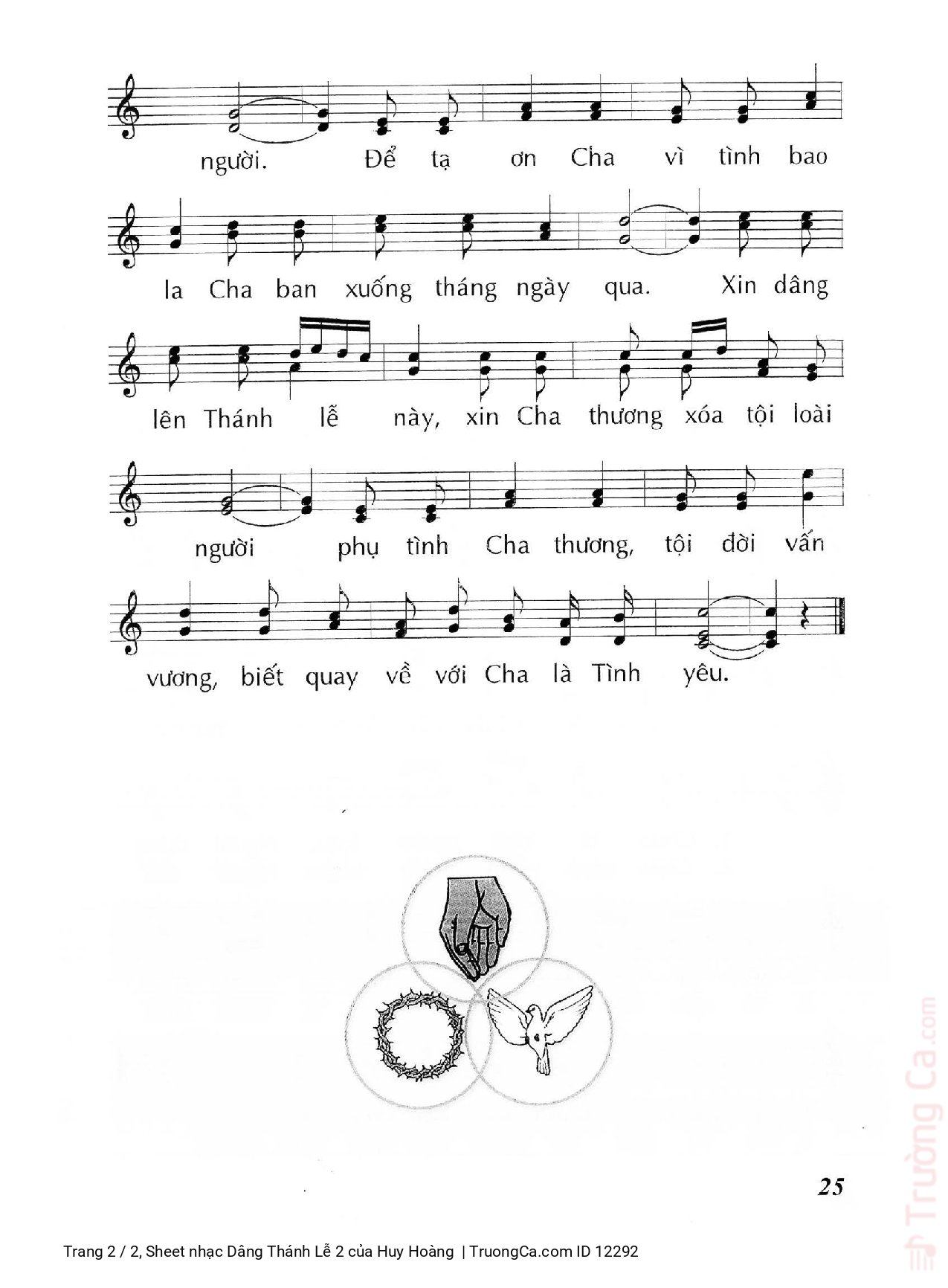 Page 2 of Sheet music PDF Dâng Thánh Lễ 2 - Huy Hoàng