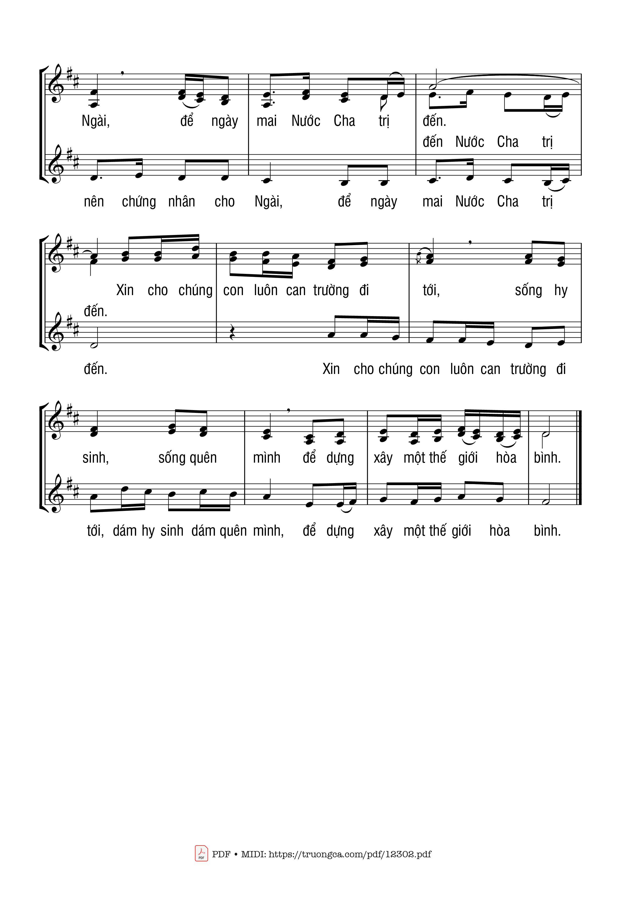 Page 2 of Sheet music PDF Một đời Nhân Chứng - Thái Nguyên