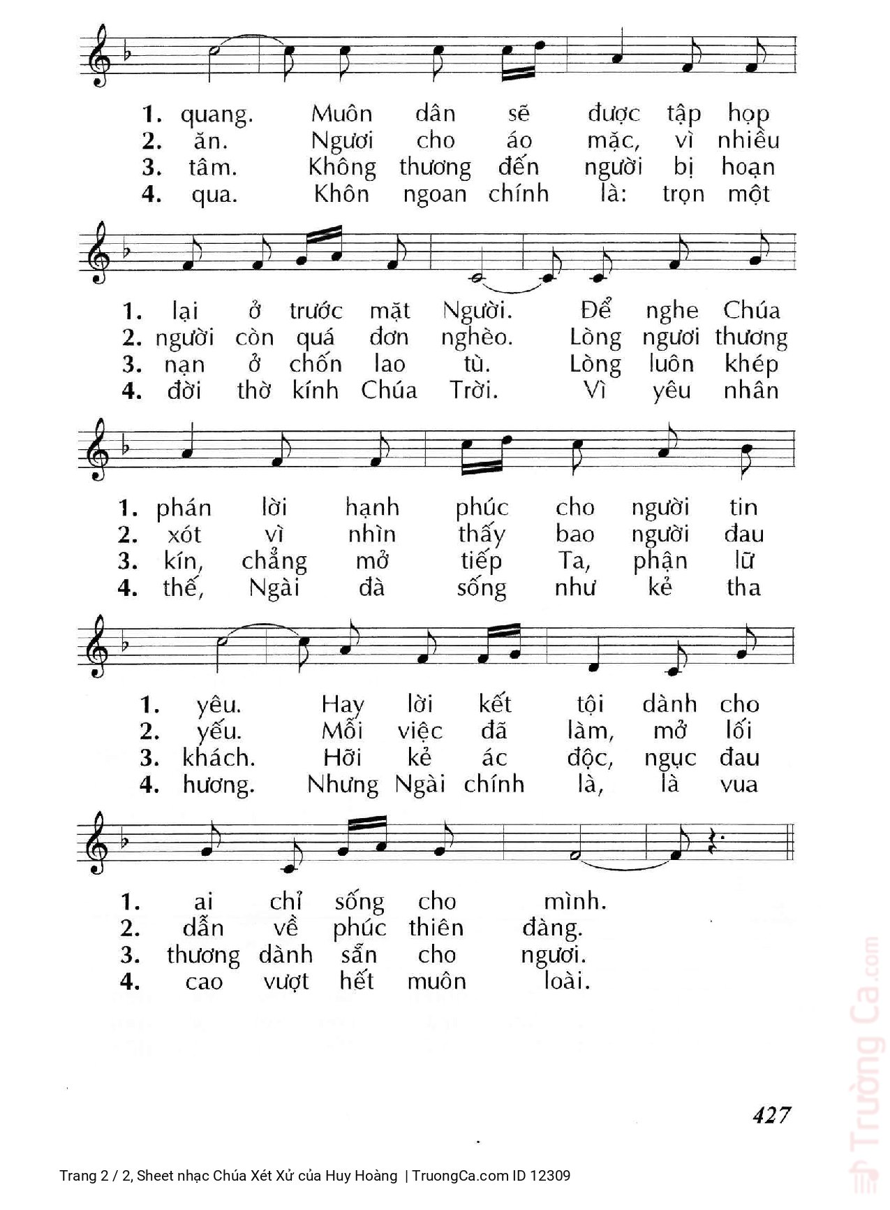 Page 2 of Sheet music PDF Chúa Xét Xử - Huy Hoàng