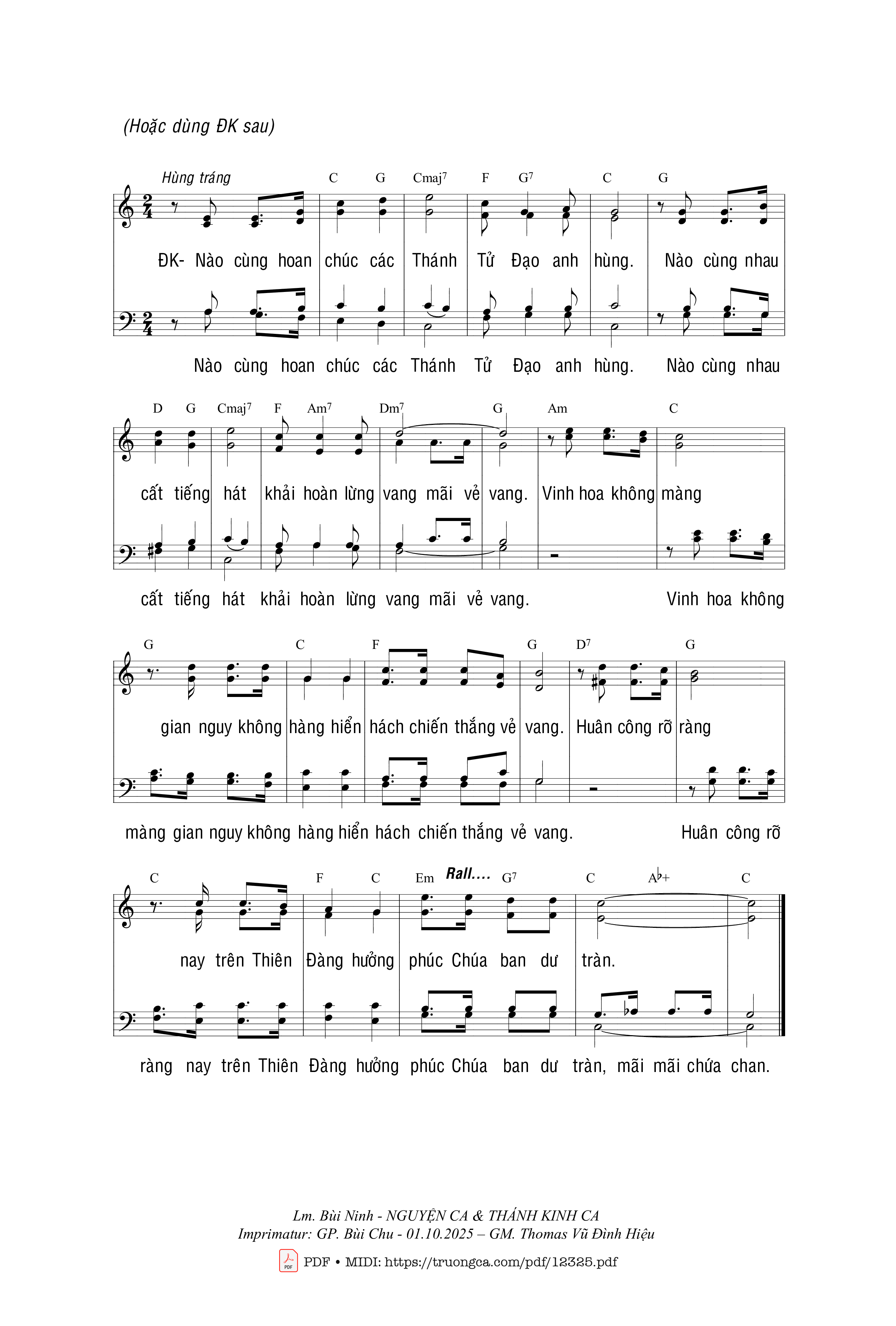 Page 2 of Sheet music PDF Các Thánh Tử đạo - Bùi Ninh