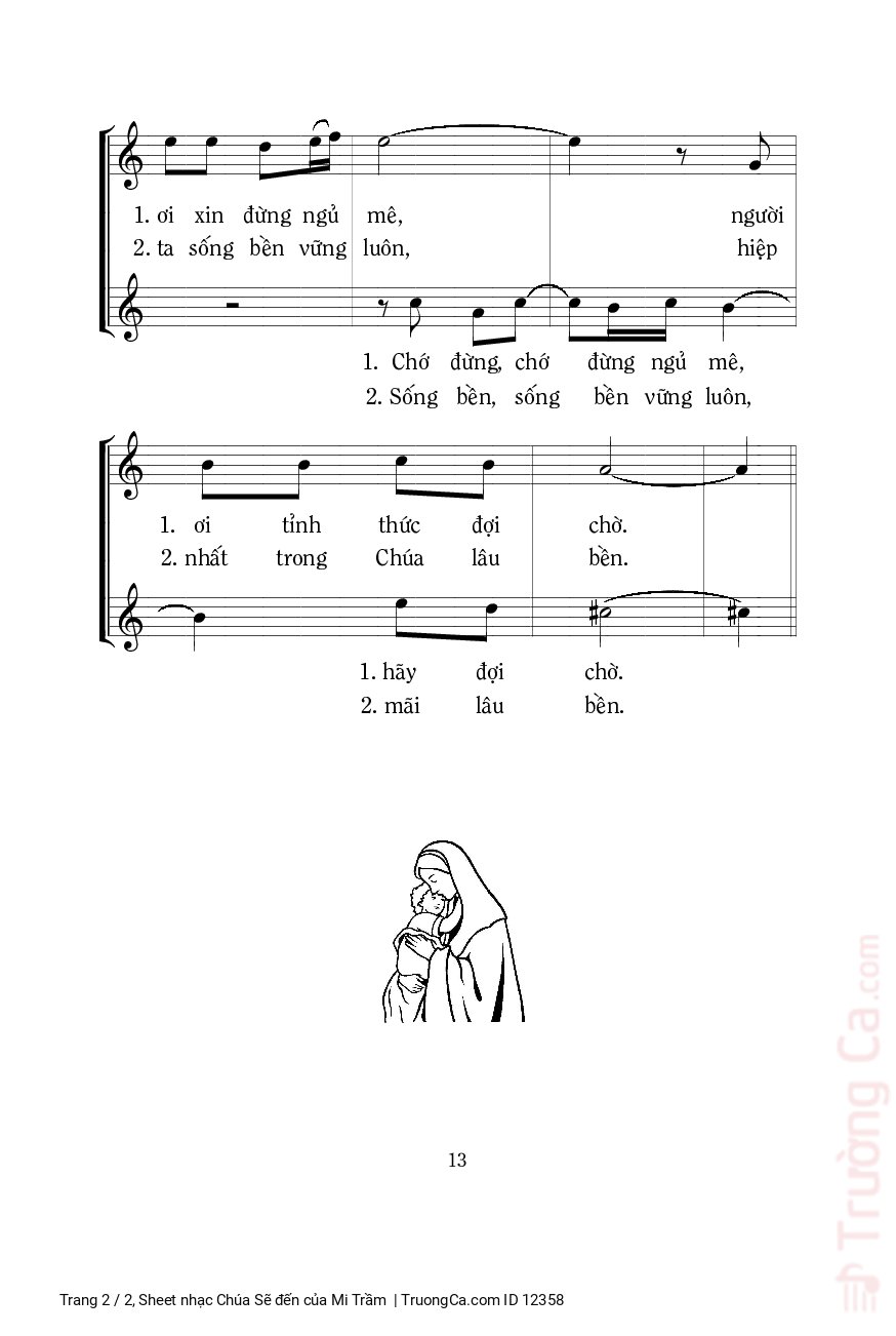 Page 2 of Sheet music PDF Chúa Sẽ đến - Mi Trầm