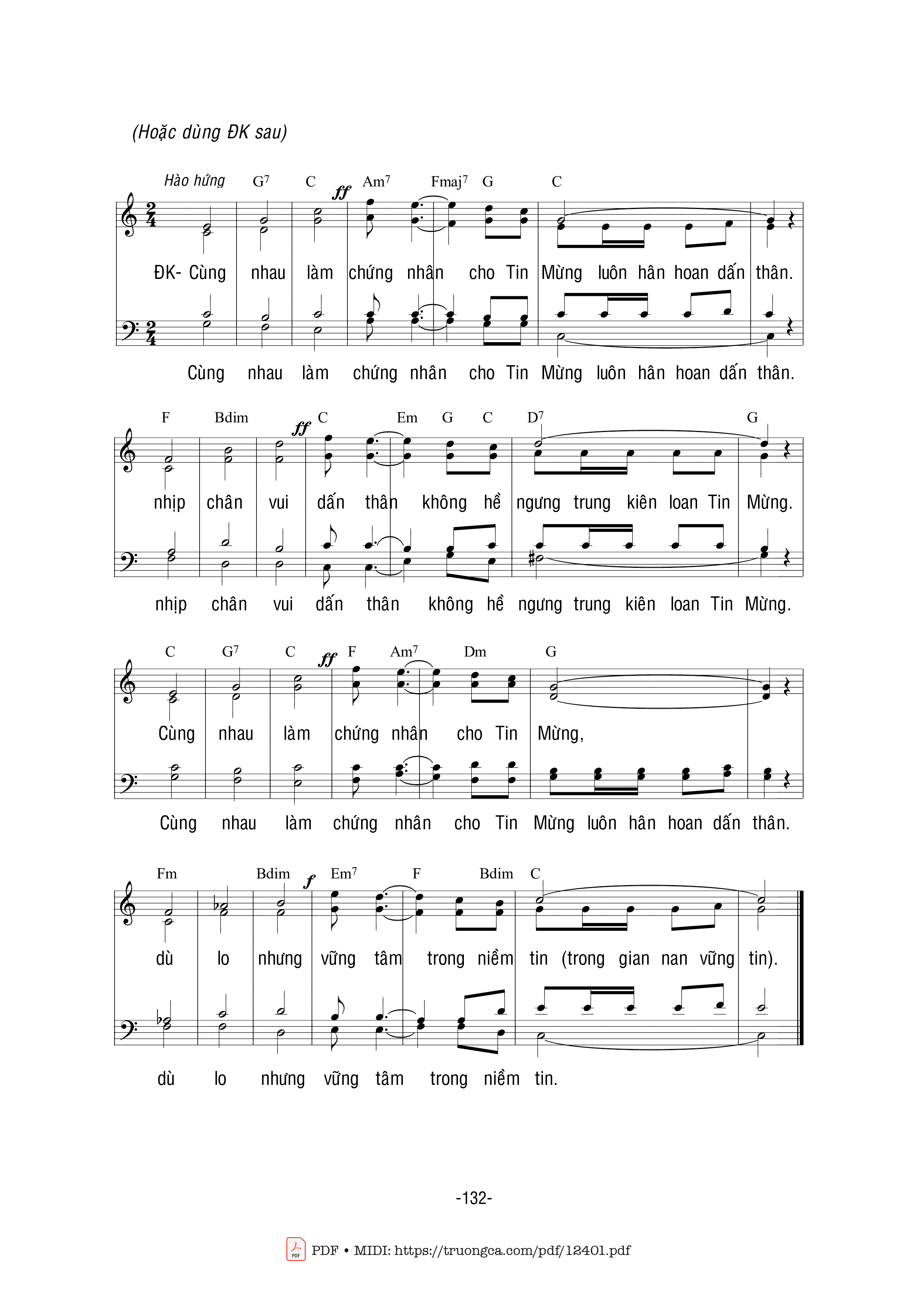 Page 2 of Sheet music PDF Làm Chứng Nhân - Bùi Ninh