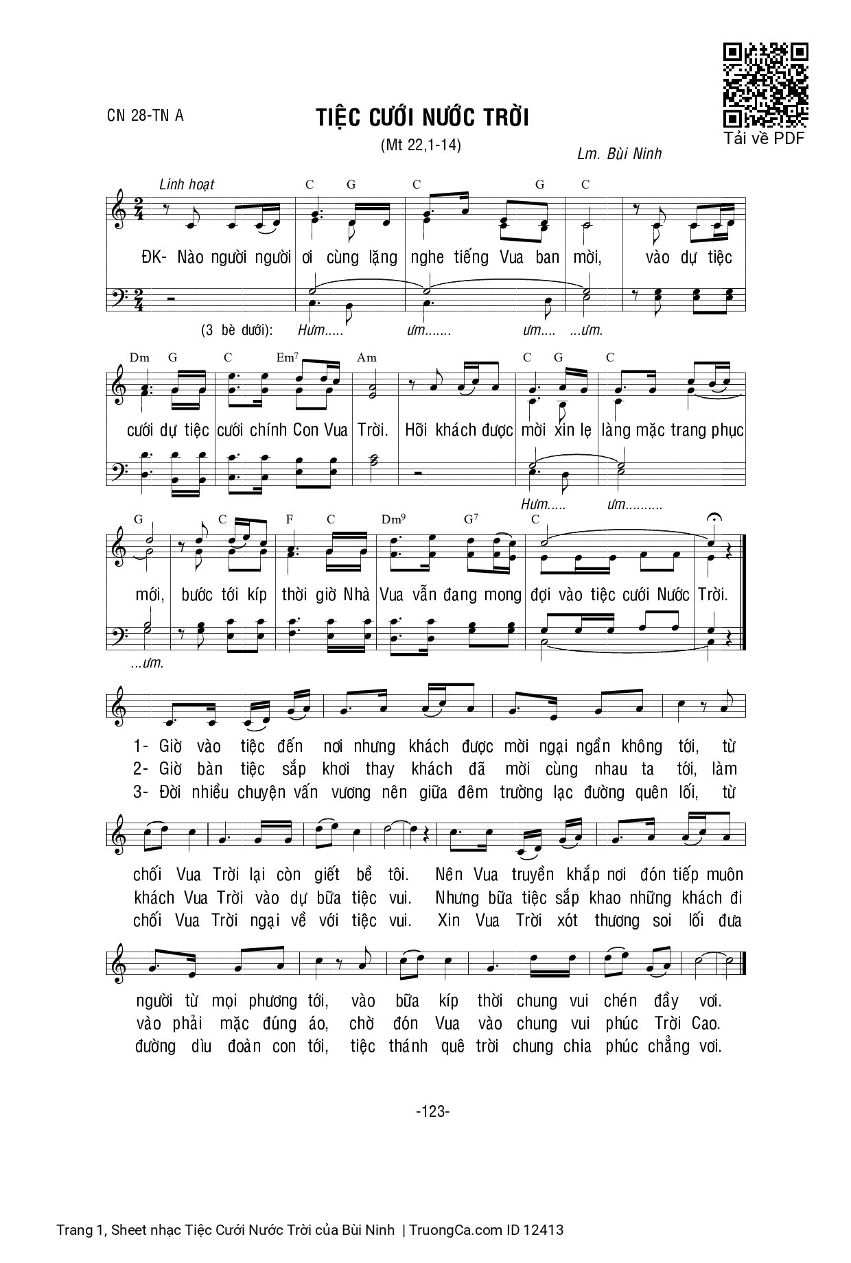 Sheet PDF of Tiệc Cưới Nước Trời