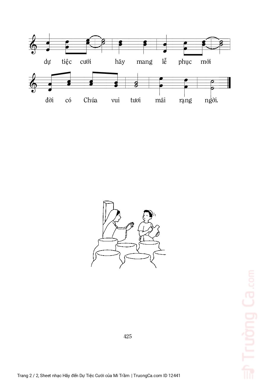 Page 2 of Sheet music PDF Hãy đến Dự Tiệc Cưới - Mi Trầm