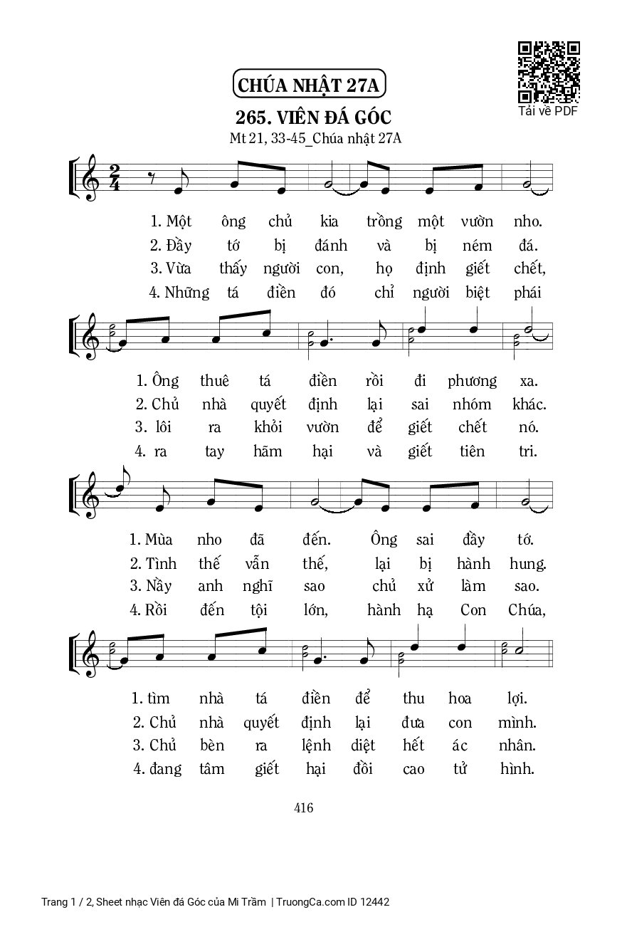 Sheet PDF of Viên đá Góc