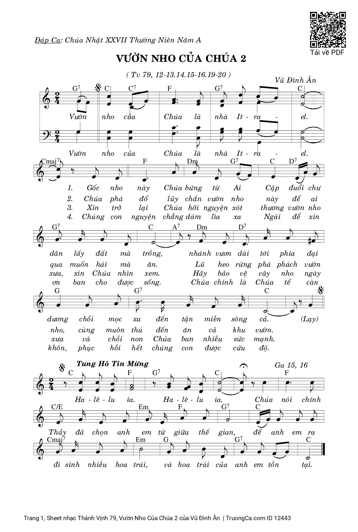 Sheet PDF of Thánh Vịnh 79, Vườn Nho Của Chúa 2