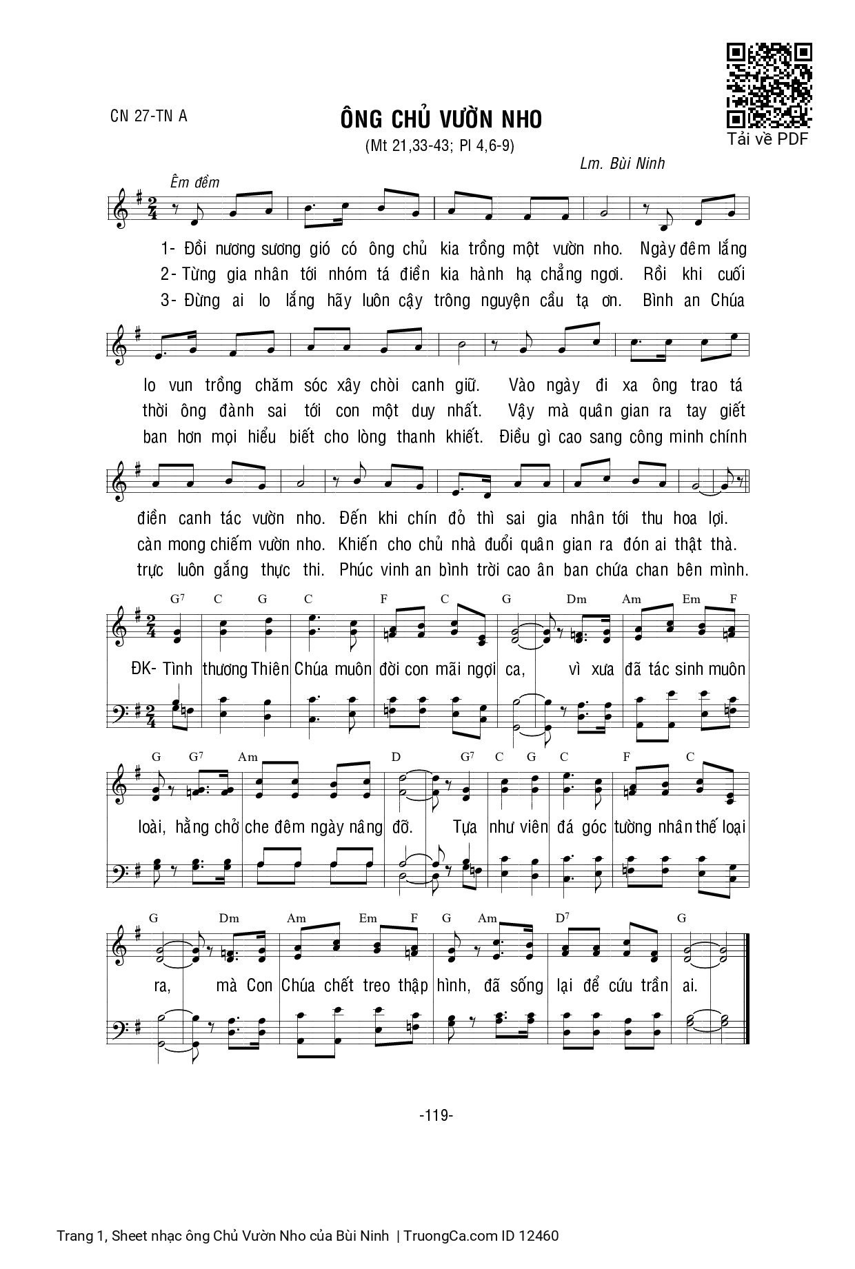 Sheet PDF of ông Chủ Vườn Nho