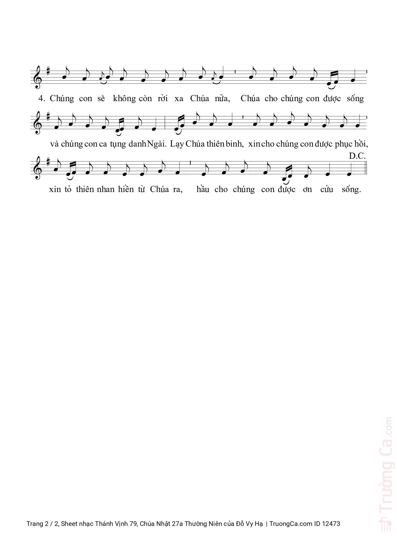 Page 2 of Sheet music PDF Thánh Vịnh 79, Chúa Nhật 27a Thường Niên - Đỗ Vy Hạ