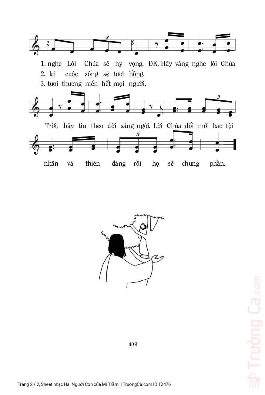 Page 2 of Sheet music PDF Hai Người Con - Mi Trầm