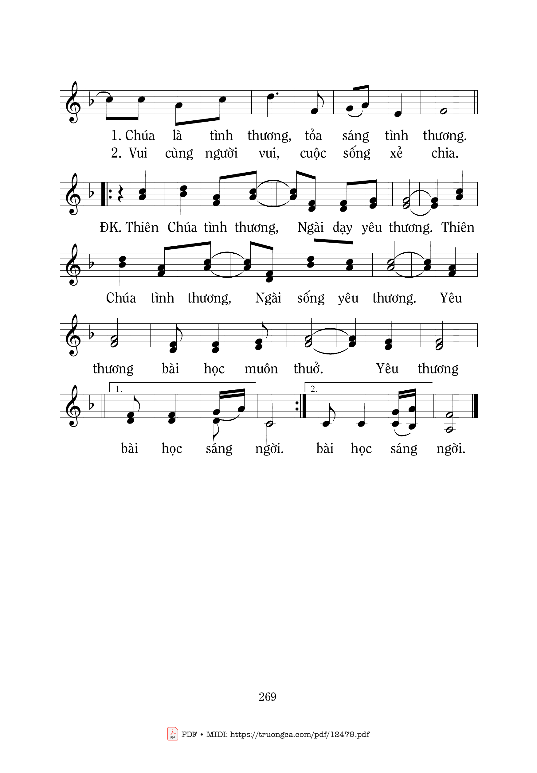 Page 2 of Sheet music PDF Tình Yêu Của Chúa - Mi Trầm