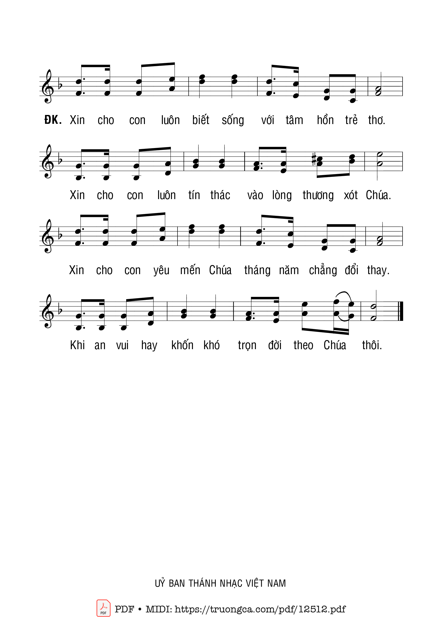 Page 2 of Sheet music PDF Lời Kinh Dâng Chúa - Anh Tuấn