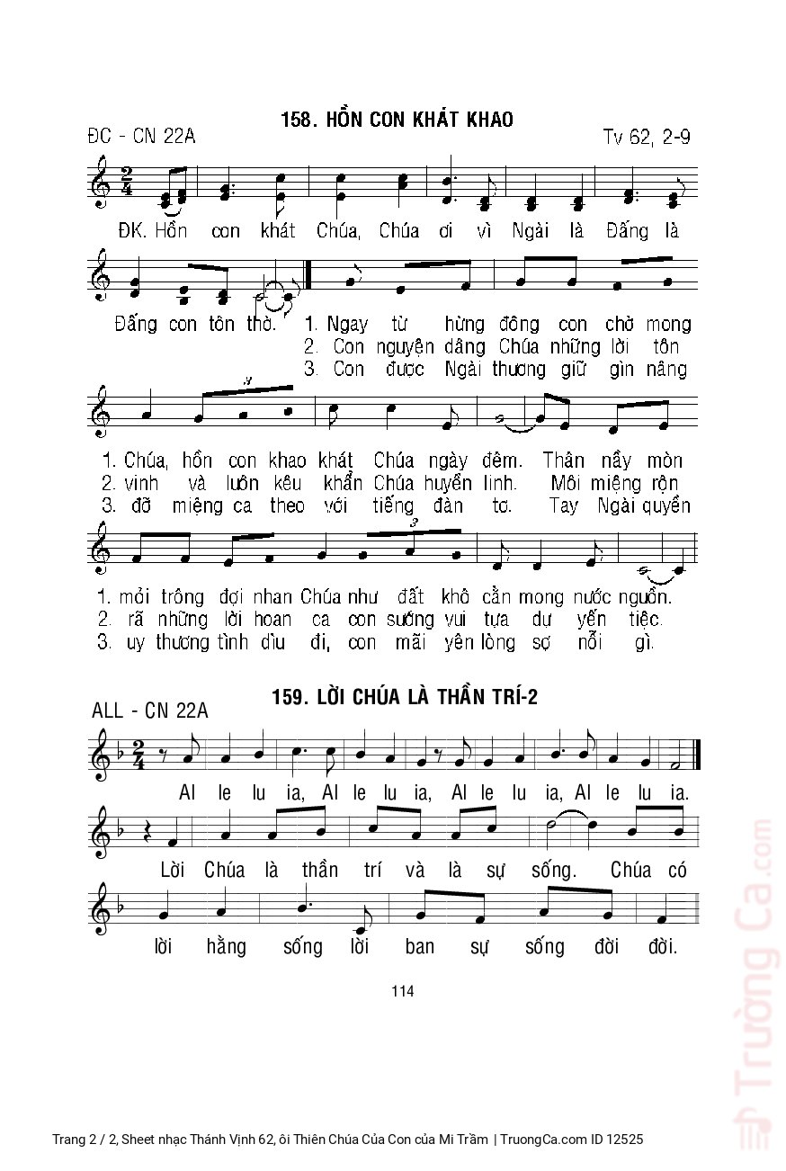 Page 2 of Sheet music PDF Thánh Vịnh 62, ôi Thiên Chúa Của Con - Mi Trầm