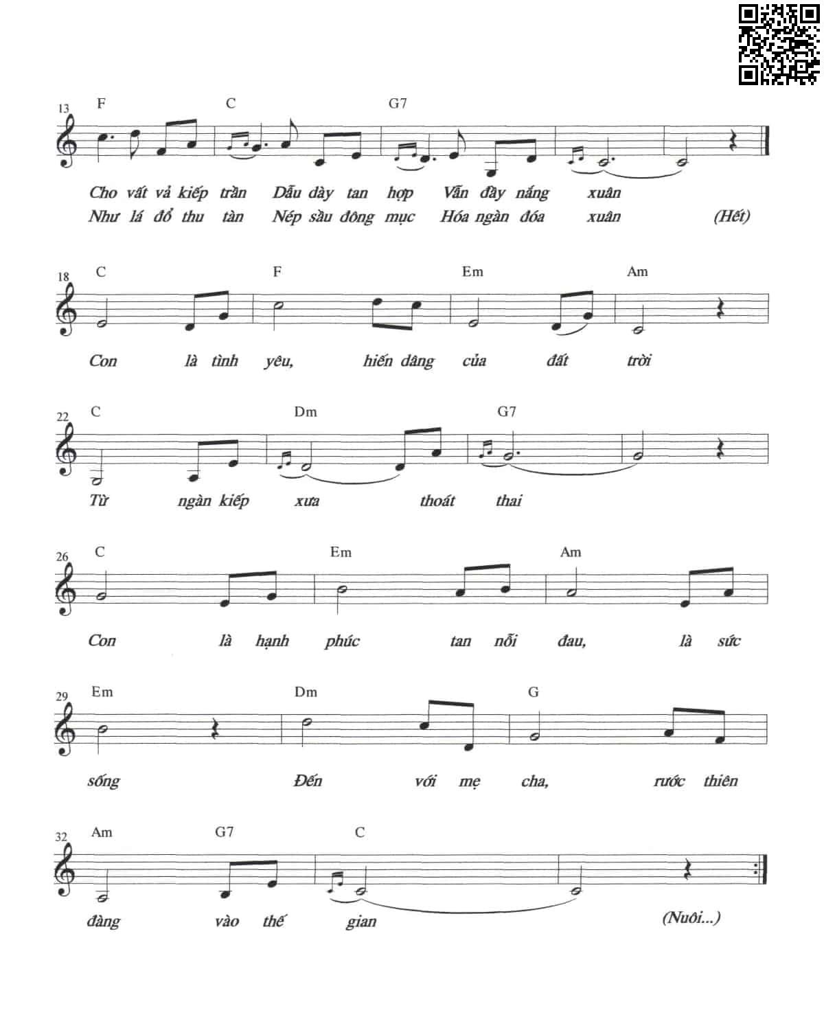 Page 2 of Sheet music PDF Con - Nguyễn Trương Hà Phương