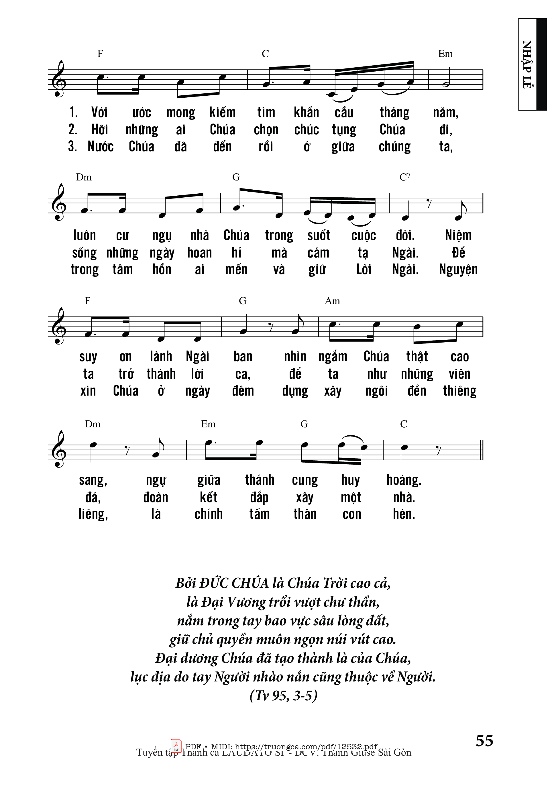 Page 2 of Sheet music PDF Vào Nhà Chúa - Minh Tâm