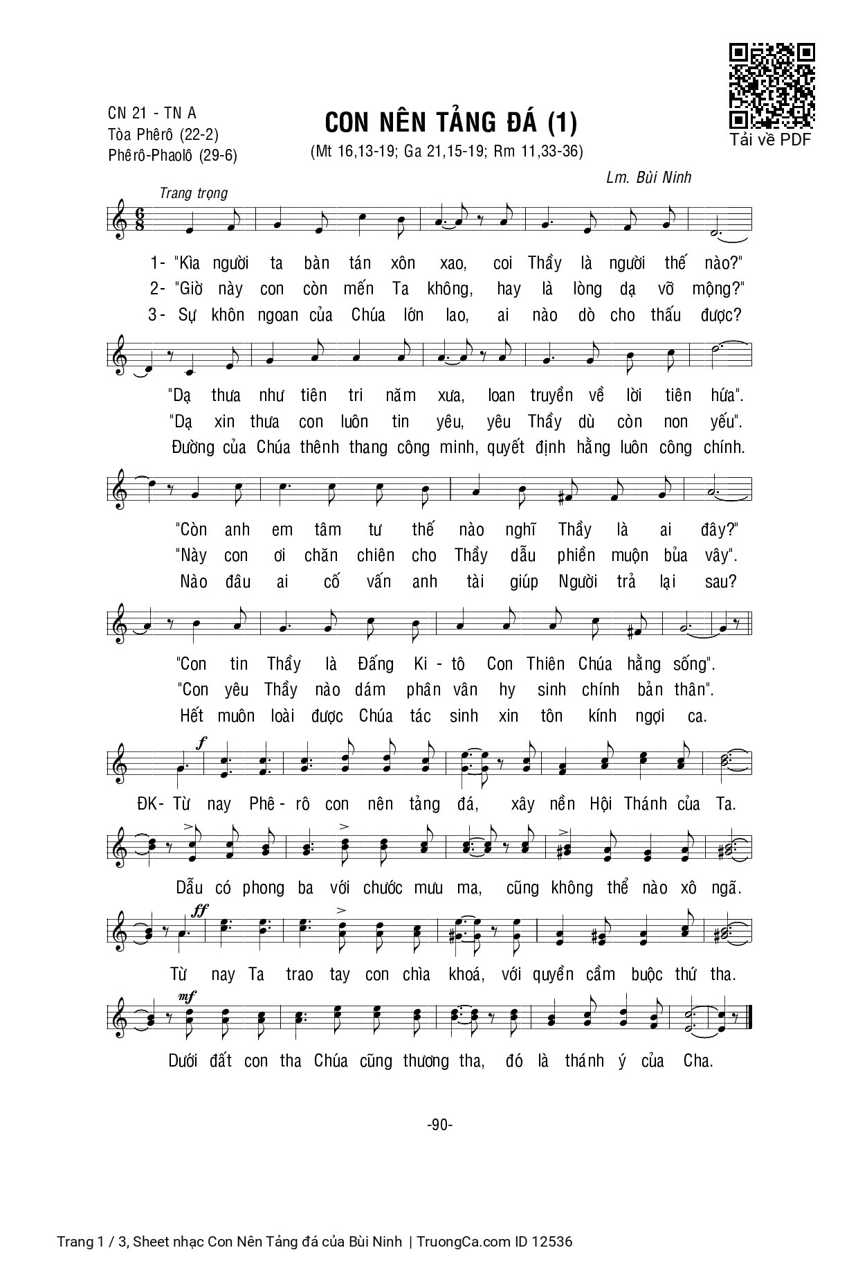 Sheet PDF of Con Nên Tảng đá