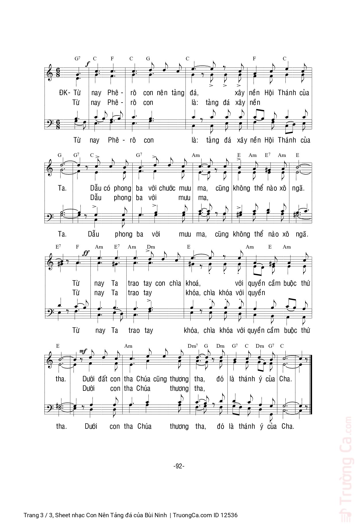 Page 3 of Sheet music PDF Con Nên Tảng đá - Bùi Ninh