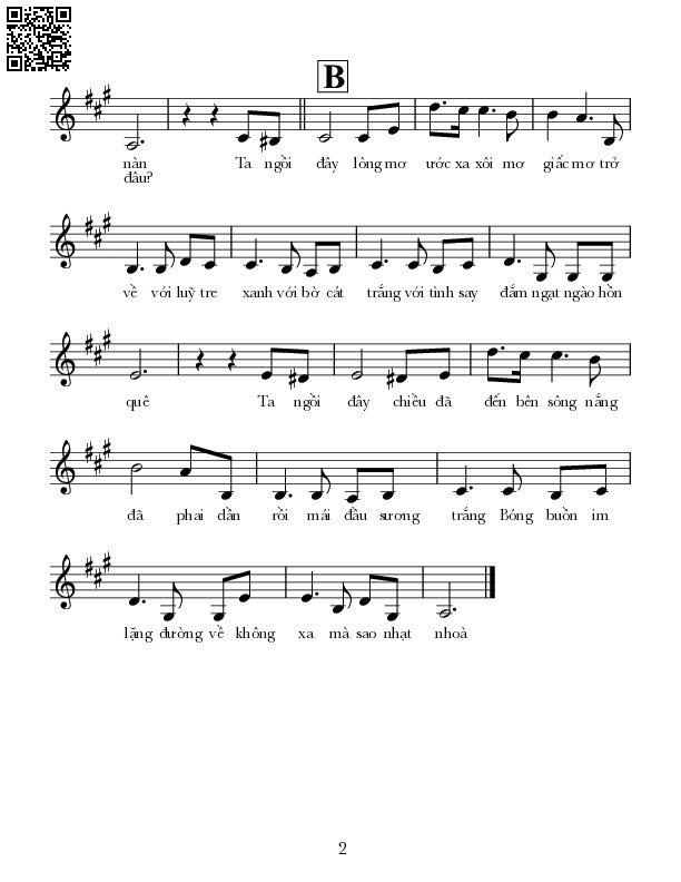 Page 2 of Sheet music PDF Còn biết về đâu - Lê Tín Hương