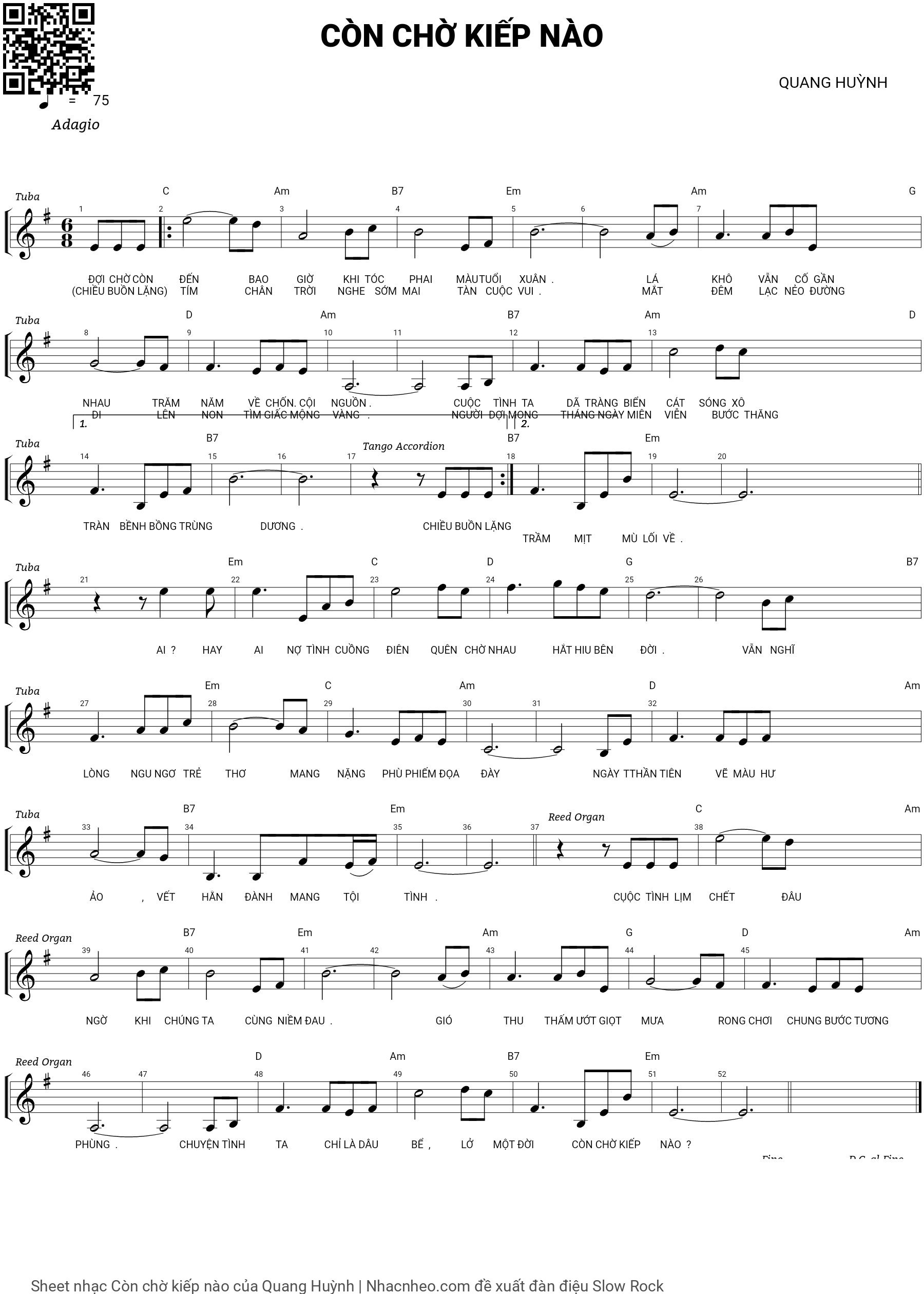 Sheet PDF of Còn chờ kiếp nào