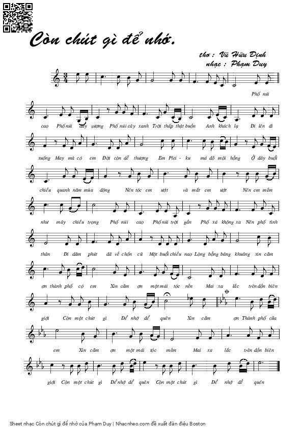 Page 4 of Sheet music PDF Còn chút gì để nhớ - Phạm Duy